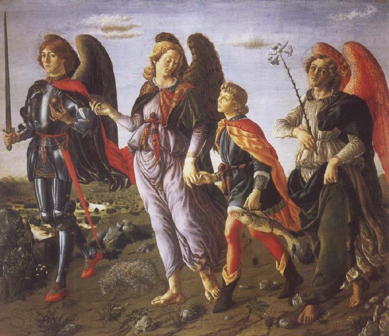 Francesco Botticini Tobias and the Three Archangels Spain oil painting art